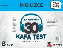 8. Sınıf İngilizce 30 Kafa Test( Haftalık Kontrol Testleri + Sarmal De