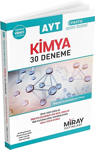 Miray AYT Kimya 30 Deneme pratik konu özetli